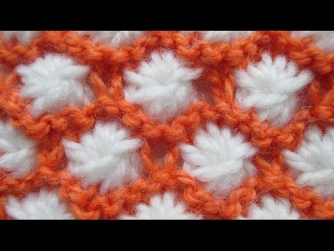 Видео: Узоры спицами Двухцветные звездочки
