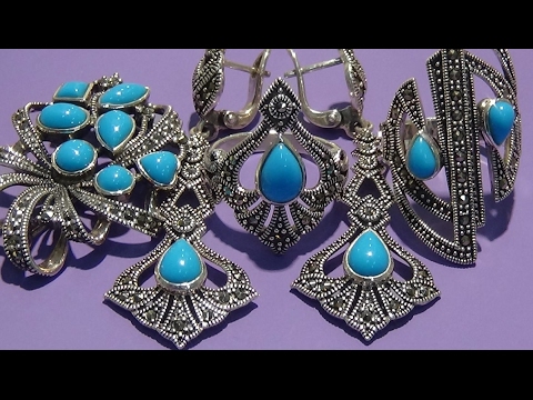 Видео: Бирюза Марказит Капельное серебро