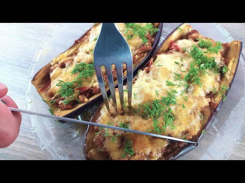 Видео: Баклажаны в духовке с фаршем и помидорами | Вкусный рецепт фаршированных баклажанов с сыром