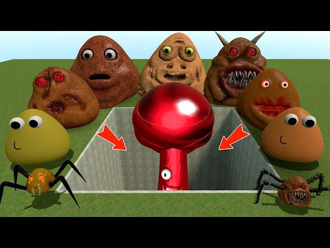 Видео: ALL NORMAL 3D POU BOU'S REVENGE Monsters VS RUBY Mr TREE PHASE 2 в BIG HOLE в Garry's Mod