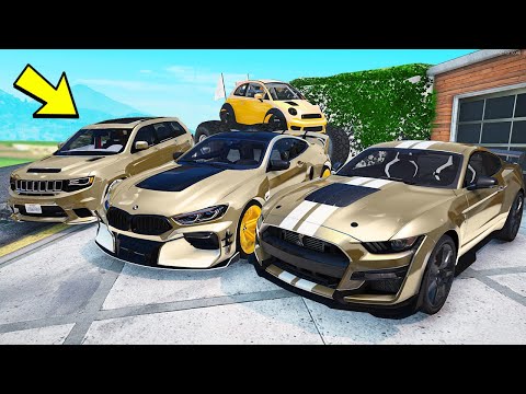 Видео: УГНАЛ КУЧУ ЗОЛОТЫХ ЧИТ ТАЧЕК И МОНСТР ТРАК ЗА 180 СЕКУНД! БИТВА ВОРОВ ГТА 5!