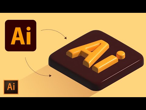 Видео: Как сделать 3D иконку в Adobe illustrator | Как сделать объемную иллюстрацию УРОКИ Adobe illustrator