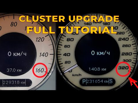 Видео: Замена накладки комбинации приборов на Mercedes W211, W219 обновление на AMG Обнуление Приборки W211