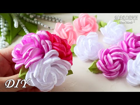 Видео: РОЗЫ из ЛЕНТ. Резиночки с цветами мастер-класс