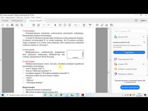 Видео: Мәліметтерді енгізу мен шығаруды ұйымдастыру. Жобалық жұмыс