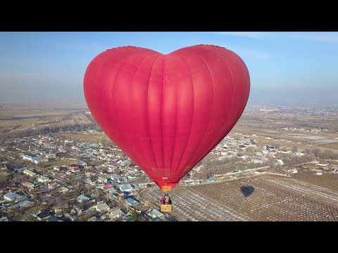 Видео: Предложение на воздушном шаре "Сердце" | 06-03-2021 | Алматы | 4K