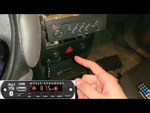Видео: Рено Меган 2 подключение bluetooth модуля в штатную магнитолу. Aux usb fm