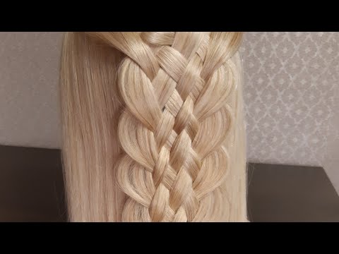 Видео: Коса из семи прядей. 7 прядей коса. Медленное видео плетения.