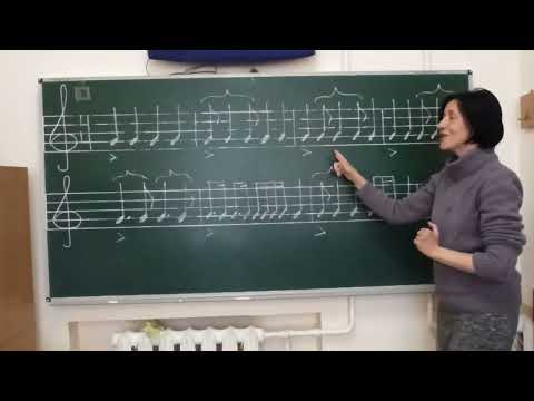Видео: Синкопа. Работа с Ритмическим упражнением в размере 4/4 .