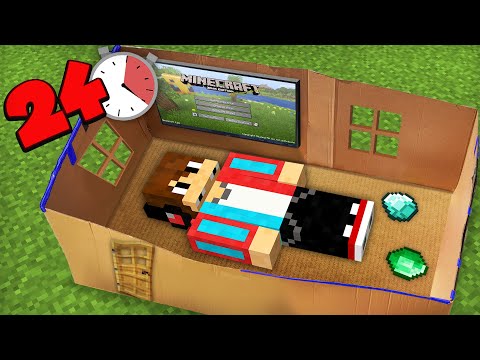 Видео: 24 ЧАСА ЖИВУ В ДОМЕ ИЗ КАРТОНА В МАЙНКРАФТ | Компот Minecraft