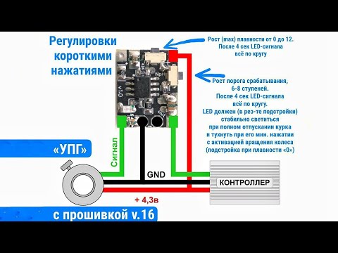 Видео: Прошивка «УПГ» v.16 с регулировками нижнего  порога включения и плавности