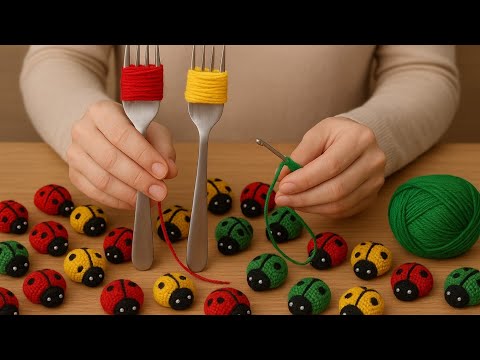 Видео: УДИВИТЕЛЬНАЯ ИДЕЯ! 💰Сделано из остатков пряжи и вилки — продано более 300 штук за один день