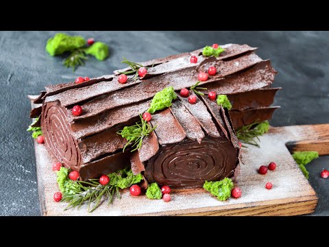 Видео: ТОРТ Рождественское ПОЛЕНО ☆ Bûche de Noël