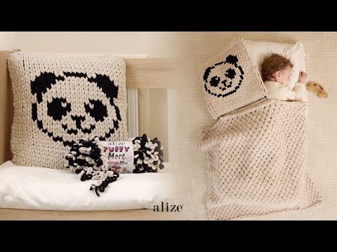 Видео: Сделайте подушку-одеяло с Alize Puffy More & Puffy