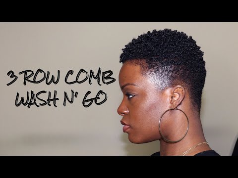 Видео: Учебное пособие по 3-рядной расческе Wash n' Go On 4C Tapered TWA