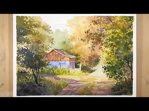 Видео: Демонстрация акварельной живописи небольшого дома