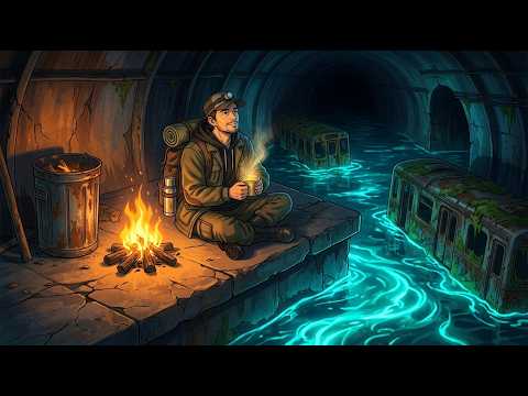 Видео: Рыбалка в затопленном метро | Постапокалипсис Гибли АСМР | Уютное подземное выживание