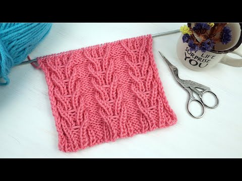 Видео: Узор коса из резинки 1х1. Как вязать косу из 4 лицевых петель.