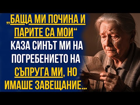Видео: „БАЩА МИ ПОЧИНА И ПАРИТЕ СА МОИ“ — каза синът ми на погребението на съпруга ми, НО ИМАШЕ ЗАВЕЩАНИЕ…