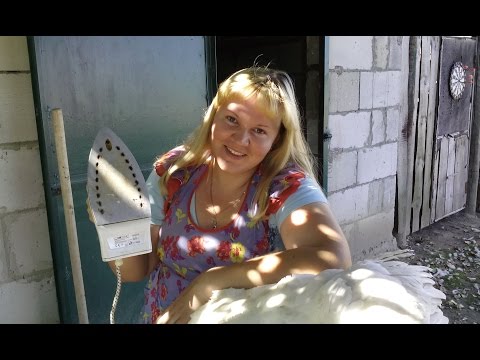 Видео: Утюжу гуся(ощипываю перо).Ironing goose (plucked feathers).