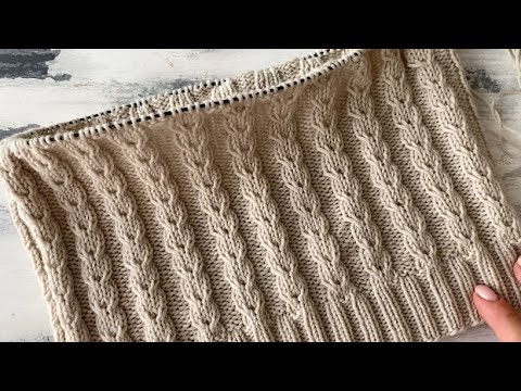 Видео: Красивый узор для вязания джемперов, жилетов, шапок.