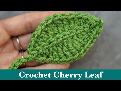 Видео: Вязаный вишневый листик || Как связать крючком вишневый листик