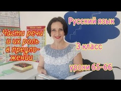 Видео: Русский язык. 3 класс. Уроки 65-66. "Части речи и их роль в предложении"