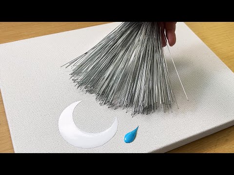 Видео: Простой способ рисовать ночное небо / Акриловая живопись / Scratch painting