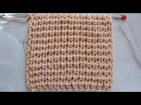 Видео: Объемный рельефный узор Вязание спицами Видеоурок 264