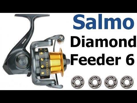 Видео: Salmo Diamond Feeder 6 5000 - разбор + обзор фидерной катушки, ТО