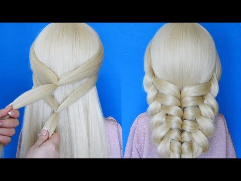 Видео: Косы без плетения || Красивые Прически пошагово || Прическа на 1 Сентября . Прическа на выпускной