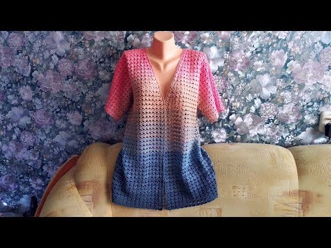 Видео: Кардиган крючком из «Flowers».Вязание без швов.МК на миниверсии.