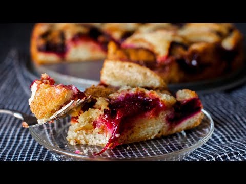Видео: Сочный сливовый пирог 🟣 Простой рецепт нежного пирога