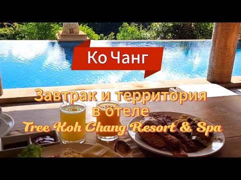Видео: 6 серия. Завтрак, территория и пляж отеля Santhiya Tree Koh Chang Resort. 