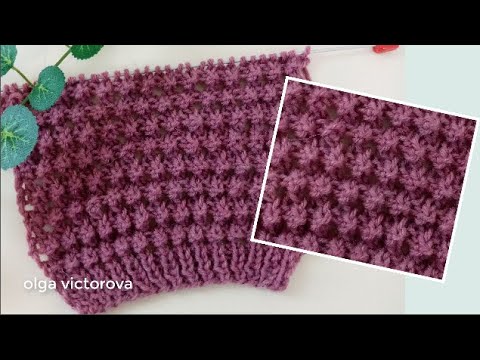 Видео: РЕЛЬЕФНО-АЖУРНОЕ БУКЛЕ СПИЦАМИ 1006 Вязание Узоры спицами Knitting pattern