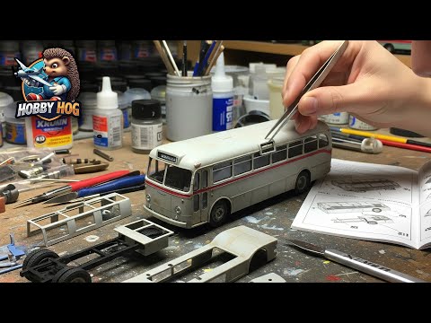 Видео: Opel Blitzbus "Strabenzepp Essen" - БУДУВАННЯ та ФАРБУВАННЯ. 1/72. RODEN. Стендовий моделізм