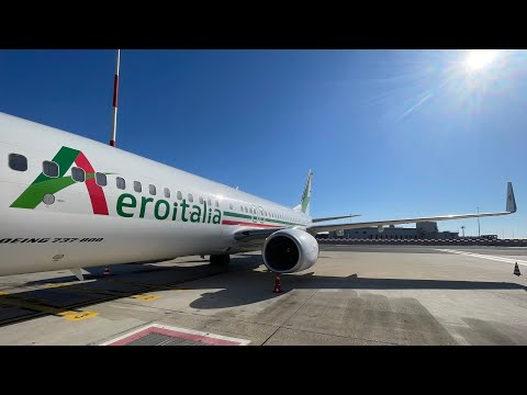 Видео: Boeing 737-800 | Aeroitalia | Рим (FCO) — Палермо (PMO) | Взлёт из Рима | 4К