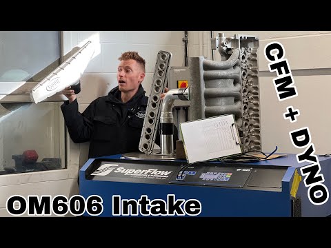 Видео: Тест впускного коллектора DPUK OM606, стандартный и неоригинальный, стенд Flow Bench и динамометр...
