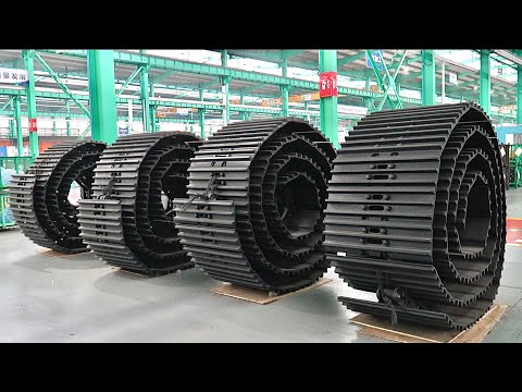 Видео: Впечатляющее производство гусеничных лент! Огромный завод массового производства