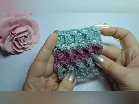 Видео: Объемный красивый узор крючком "капельки"/Узор для детей/узор для пледа