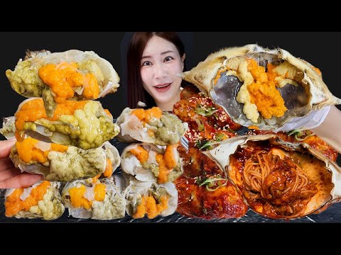 Видео: Сырый Крабов + Сезонные пряные крабы sashimi🦀 Mukbang