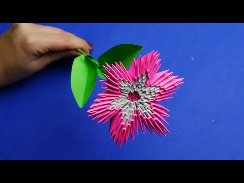 Видео: Как сделать бумажный цветок. Урок 3D-оригами.