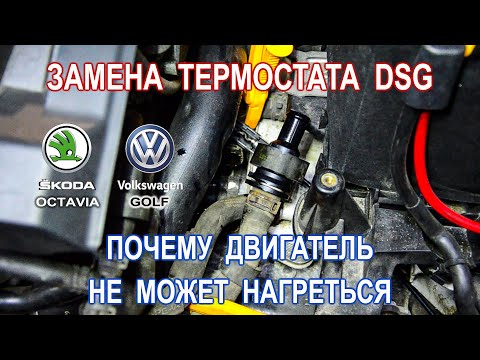 Видео: Замена термостата DSG-6 на Шкода Октавия А5 (VW Golf 6). И почему двигатель не может нагреться.