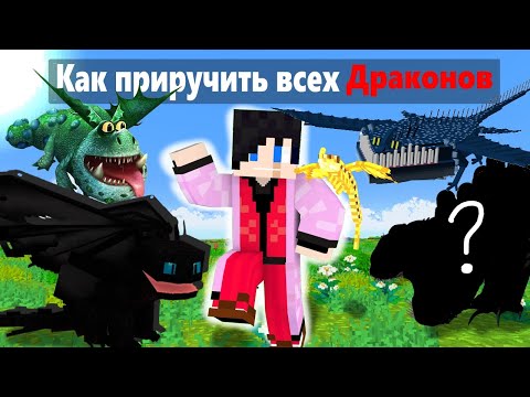 Видео: "КАК Я ПРИРУЧИЛ ВСЕХ ДРАКОНОВ ИЗ 'Как приручить дракона' В Майнкрафт! прохождение мода 1/2"
