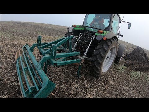 Видео: Самодельный чизель рыхлитель на  DEUTZ-FAHR 115G испытание и печальная концовка.