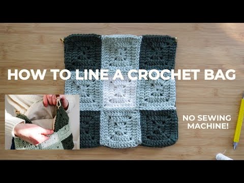Видео: Как вручную сшить подкладку для вязаной крючком сумки — без швейной машинки!