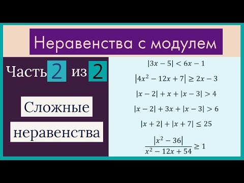 Видео: Неравенства с модулем Часть 2 из 2 Более сложные неравенства