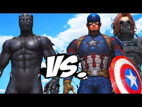 Видео: черная пантера против капитана америка и зимний солдат