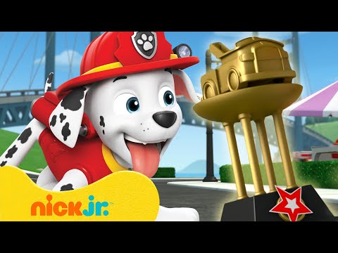 Видео: PAW Patrol Маршалл выигрывает гонку пожарных! 🏆 10 минут | Nick Jr.