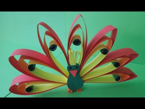 Видео: Как сделать павлина из бумаги.  Paper peacock. 紙孔雀.
